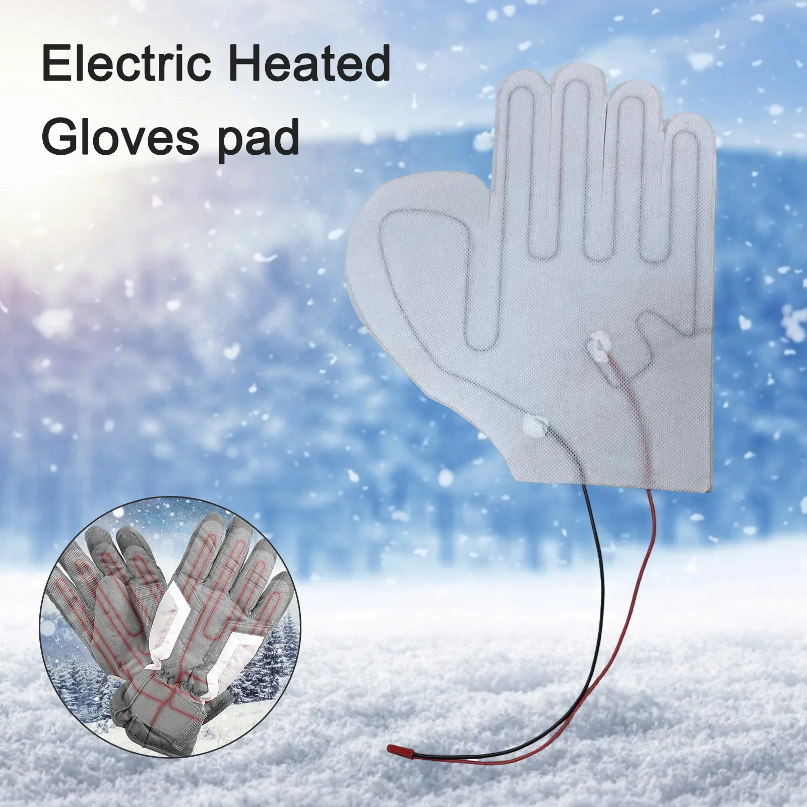 1 Pair Glove Heating Sheet Composite Fiber Heated Sheet 7.4V Temperature Adjustment Electric Heating Pads For Moto gloves