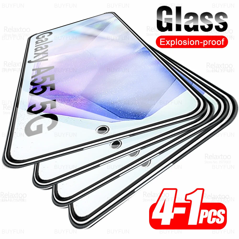 1-4Pcs Tempered Glass For Samsung Galaxy A55 SamsungA55 GalaxyA55 A 55 55A 5G SM-A556B 6.6inch Armor Phone Screen Protector Film