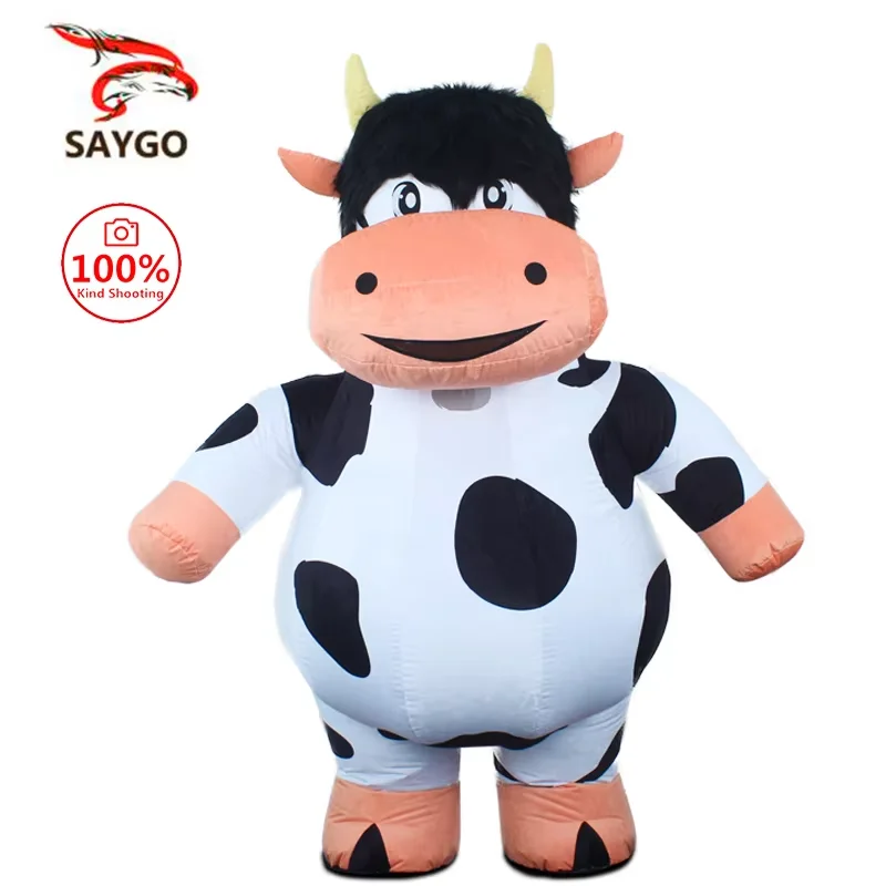 

SAYGO Inflatable Cow Costume Inflatable Mascot Adult Cosplay Performance Halloween Party Costume