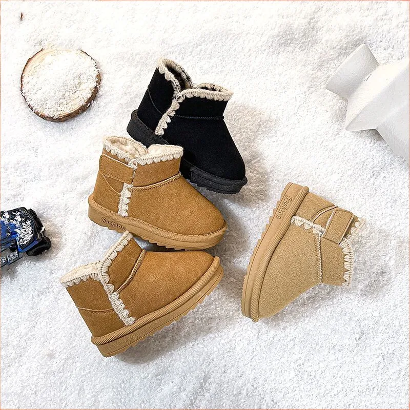

Зимние детские сапоги для мальчиков и девочек, теплые детские зимние сапоги, плюшевая детская обувь с мягкой подошвой, уличные кроссовки для новорожденных, детская обувь