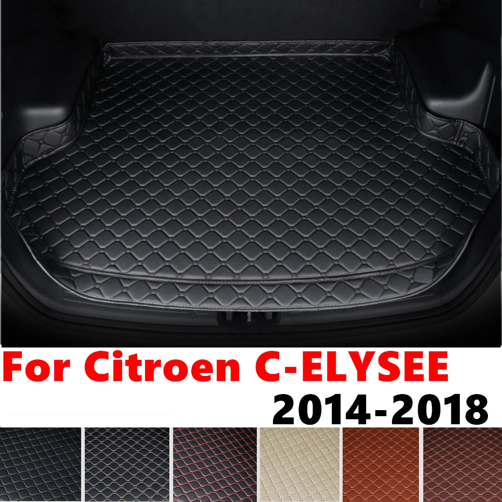 High Side Car trunk mat for Citroen C-ELYSEE 2018 2017 2016 15 2014 Tail Boot Luggage Pad Rear Cargo Liner Interior Accessories