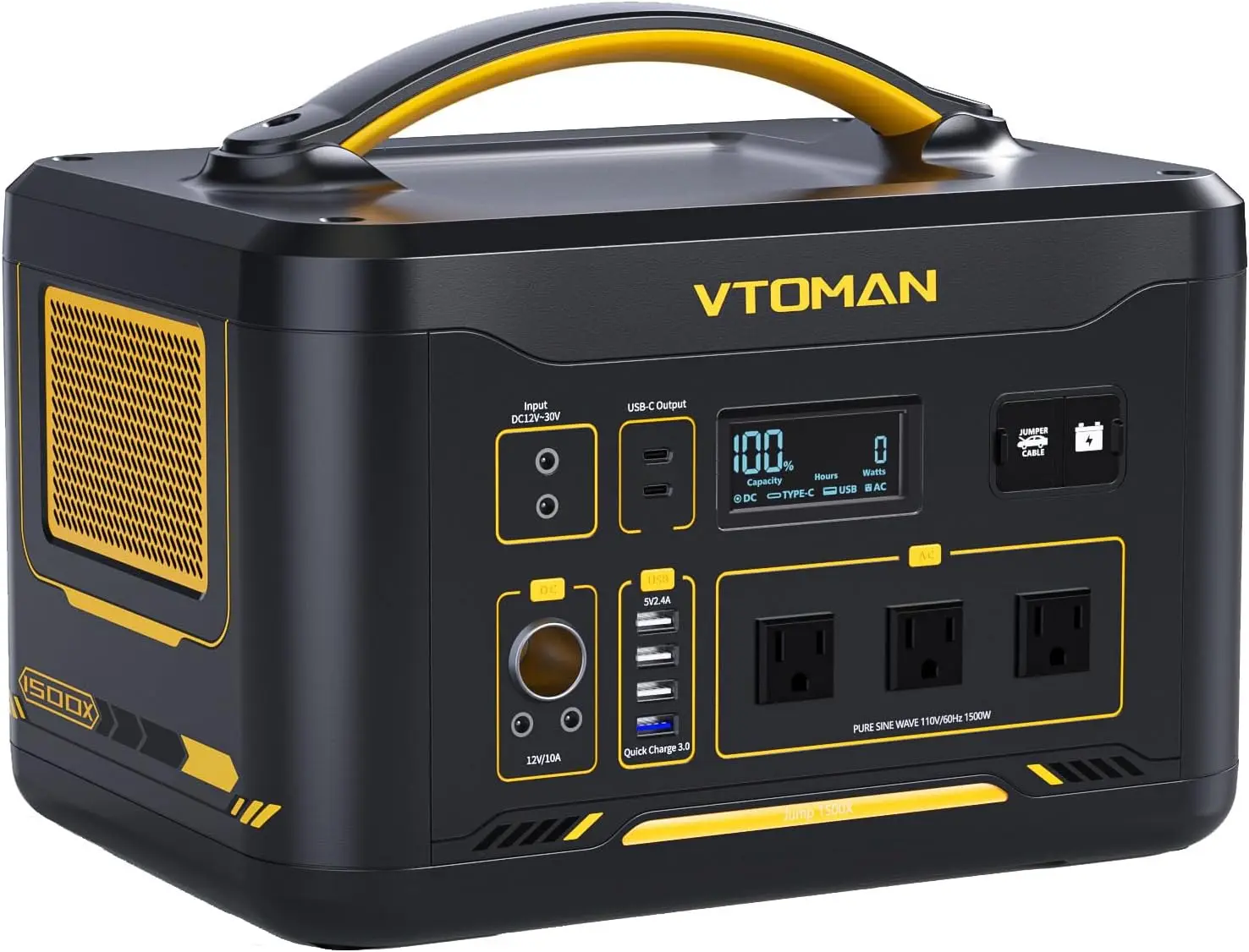 1500X Portable Power Station 1500W (3000W Peak), 828Wh LiFePO4 (LFP) Battery Powered Generator with Expandable Capacity