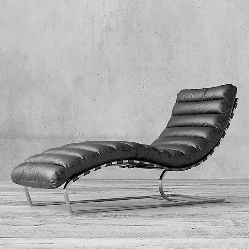 Y1 Medieval lunch break recliner oil wax leather balcony leather casual sofa chair American retro