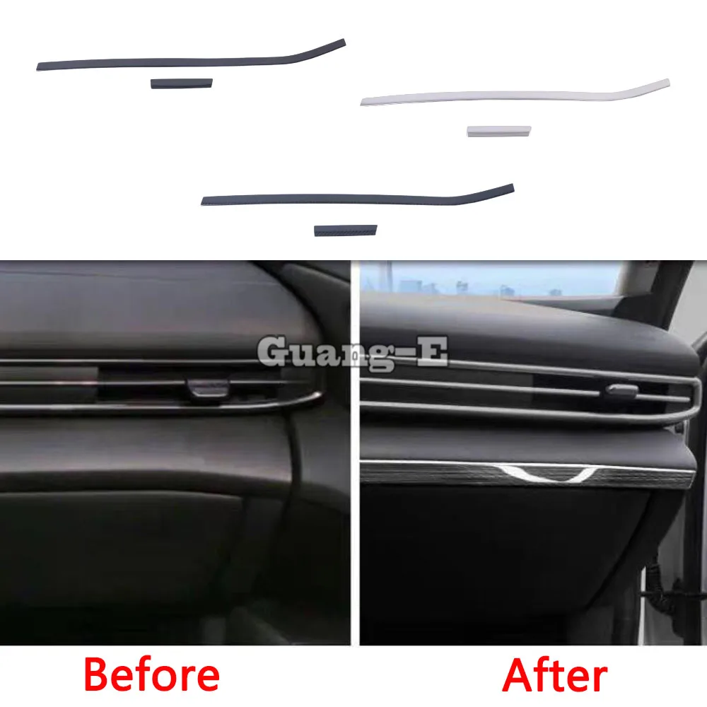 

For Hyundai Elantra Avante 2020 2021 2022 2023 Car Sticker Inner Cover Trim Stainless Steel Middle Console Control Interior 2PCs