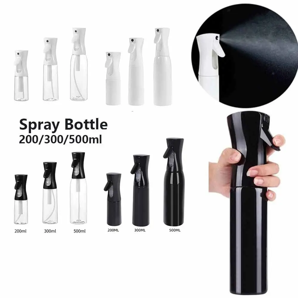200/300/500ml Hairdressing Spray Bottle Continuous Mist High Pressure Barber Water Sprayer Portable Plastic Refillable Bottle