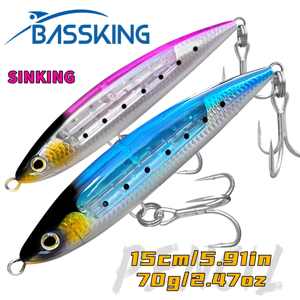 

BASSKING тонущая приманка-карандаш 150 мм 70 г океанская лодка рыболовная приманка искусственные жесткие приманки Pesca Swimbait морской окунь воблер
