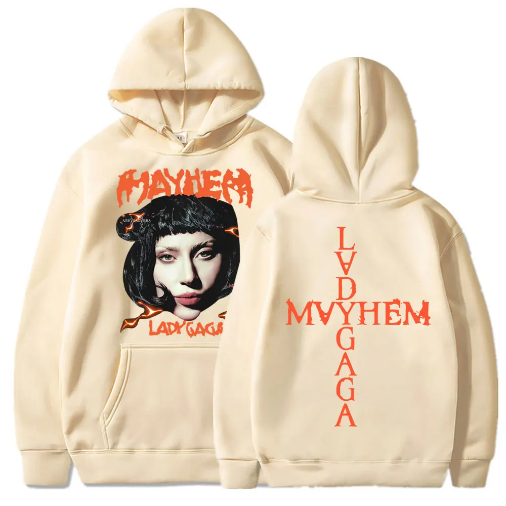 Lady Gaga The Mayhem Ball Tour 2025 Hoodie Fashion Men Women Retro Trend Sweatshirt Fleece Oversized Y2k Long Sleeve Streetwear
