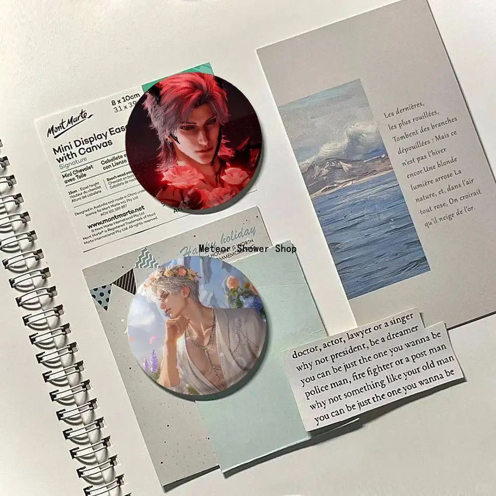 Sylus Love Game Love And Deepspace Badges Anime Round Laser Badge Cartoon Brooch Clothes Backpack Accessories Lapel #2