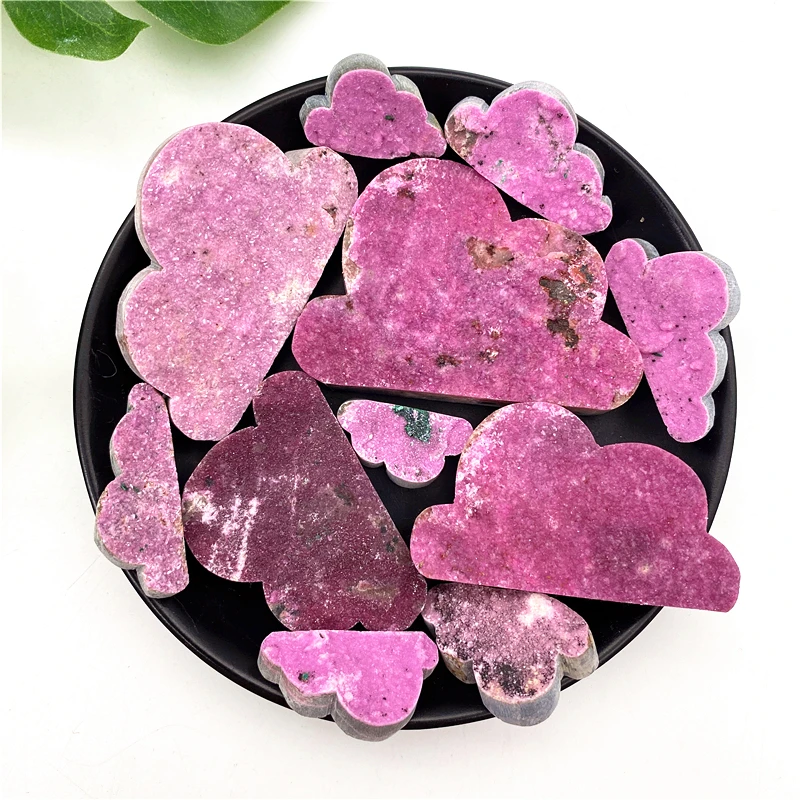 1PC Natural Mineral Cobalt Calcite Raw Clouds Shaped Crystal Stones Decor Pink and Purple Raw Gemstones Energy Healing Crystals