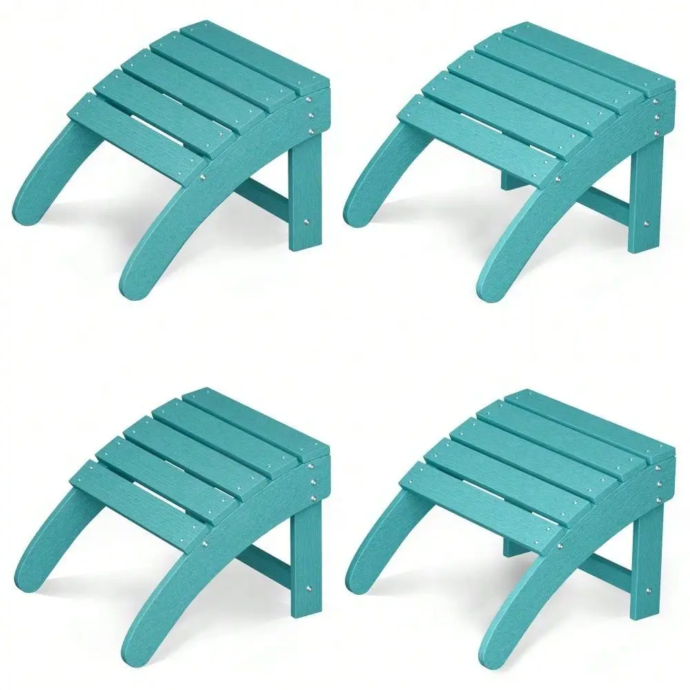 

HDPE Resin Adirondack Ottoman, Outdoor Foot Rest For Adirondack Chair, All Weather Patio Footstool For Backyard And Lawn
