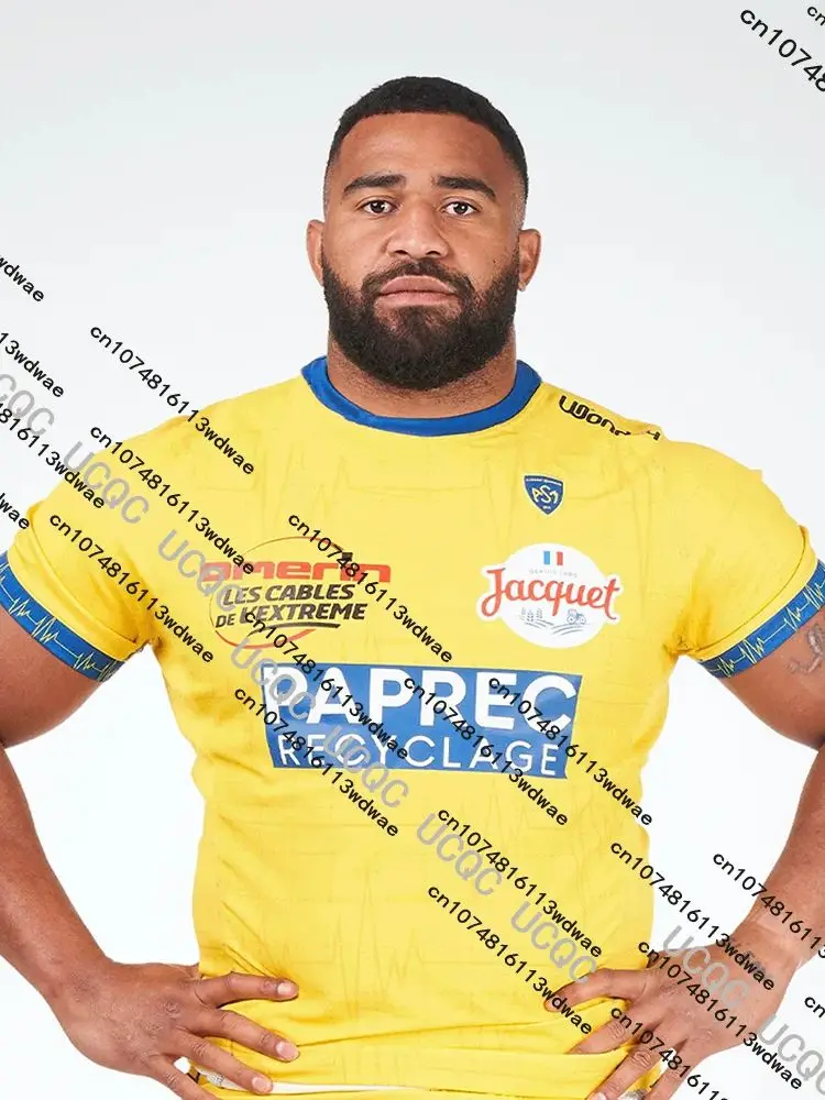 AliExpress NONE New 25/26 TOP14 Rugby Jersey France Football T-Shirt ASM Clermont Men's Kids Training Breathable Casual Rugby Sports Jersey