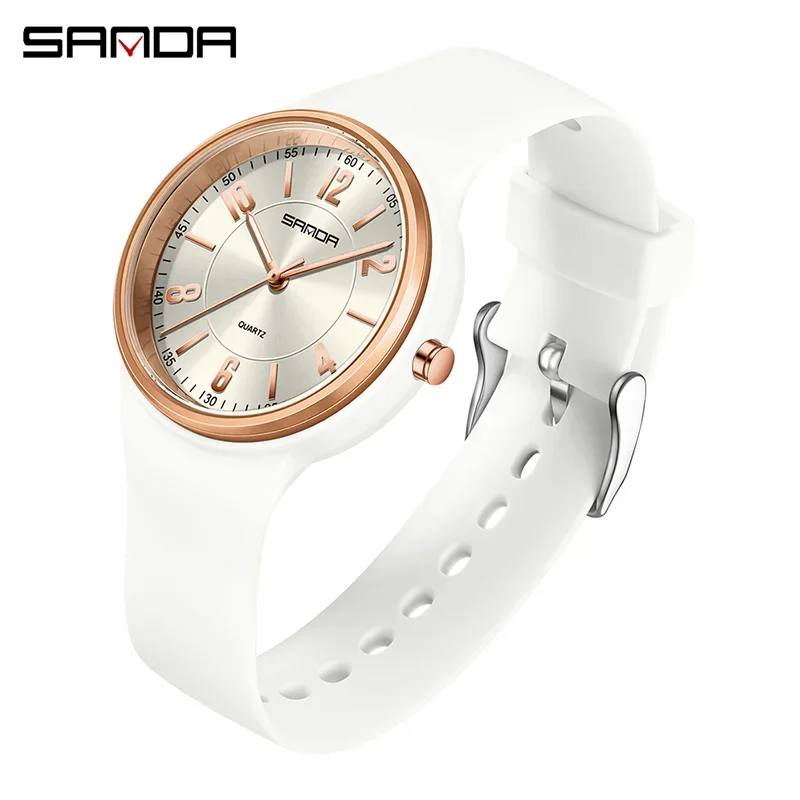 

SANDA SD6295 Кварцевые часы Мужские и женские простые часы с большим циферблатом 3ATM Водонепроницаемые легкие часы со светящимся дисплеем