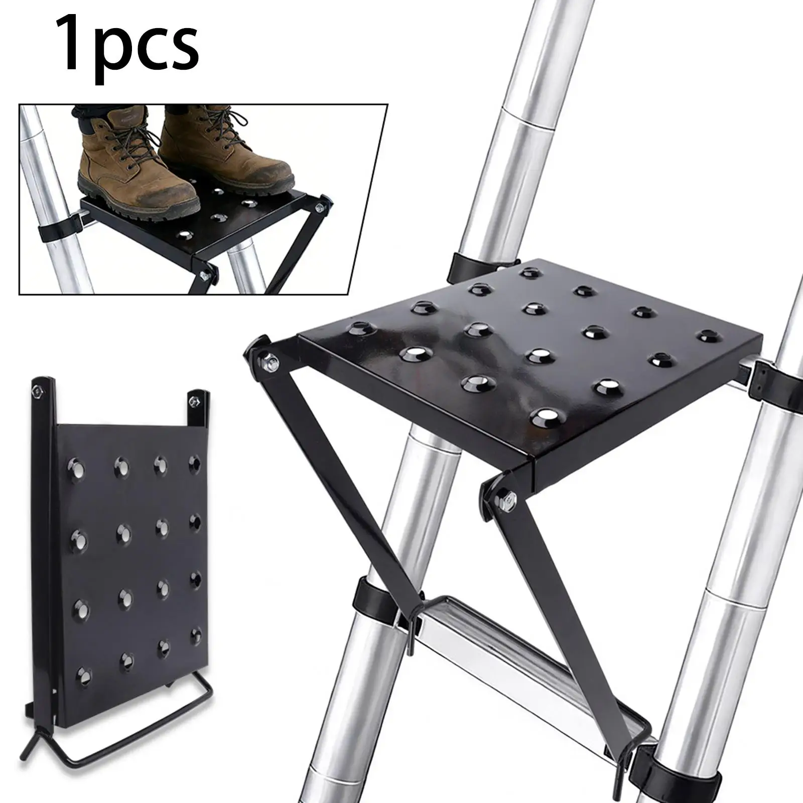 Heavy Duty Ladder Work Platform Wide Carbon Steel Stand System for Extension Ladder Backyard Lawn