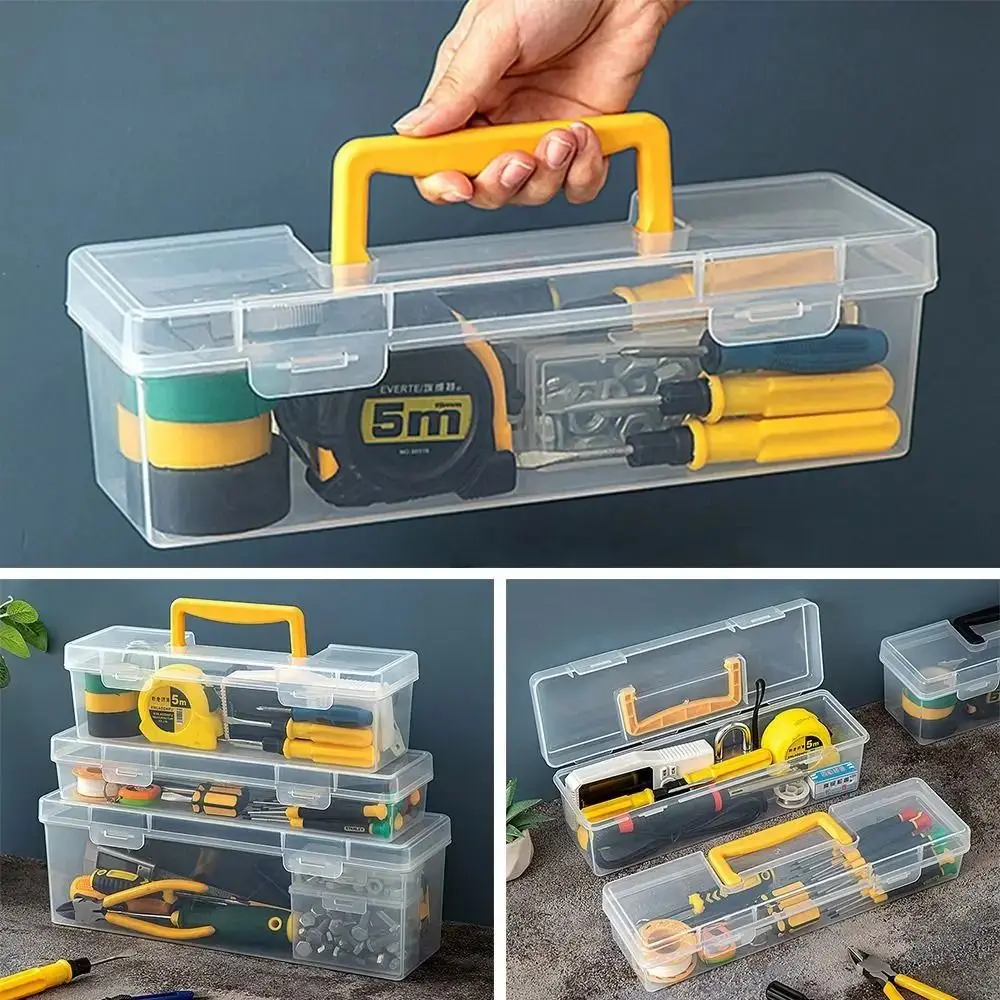 Large Capacity Hardware Tool Box Transparent Impact-resistant Storage Screw Box PP Plastic Multifunctional Tool Storage Box