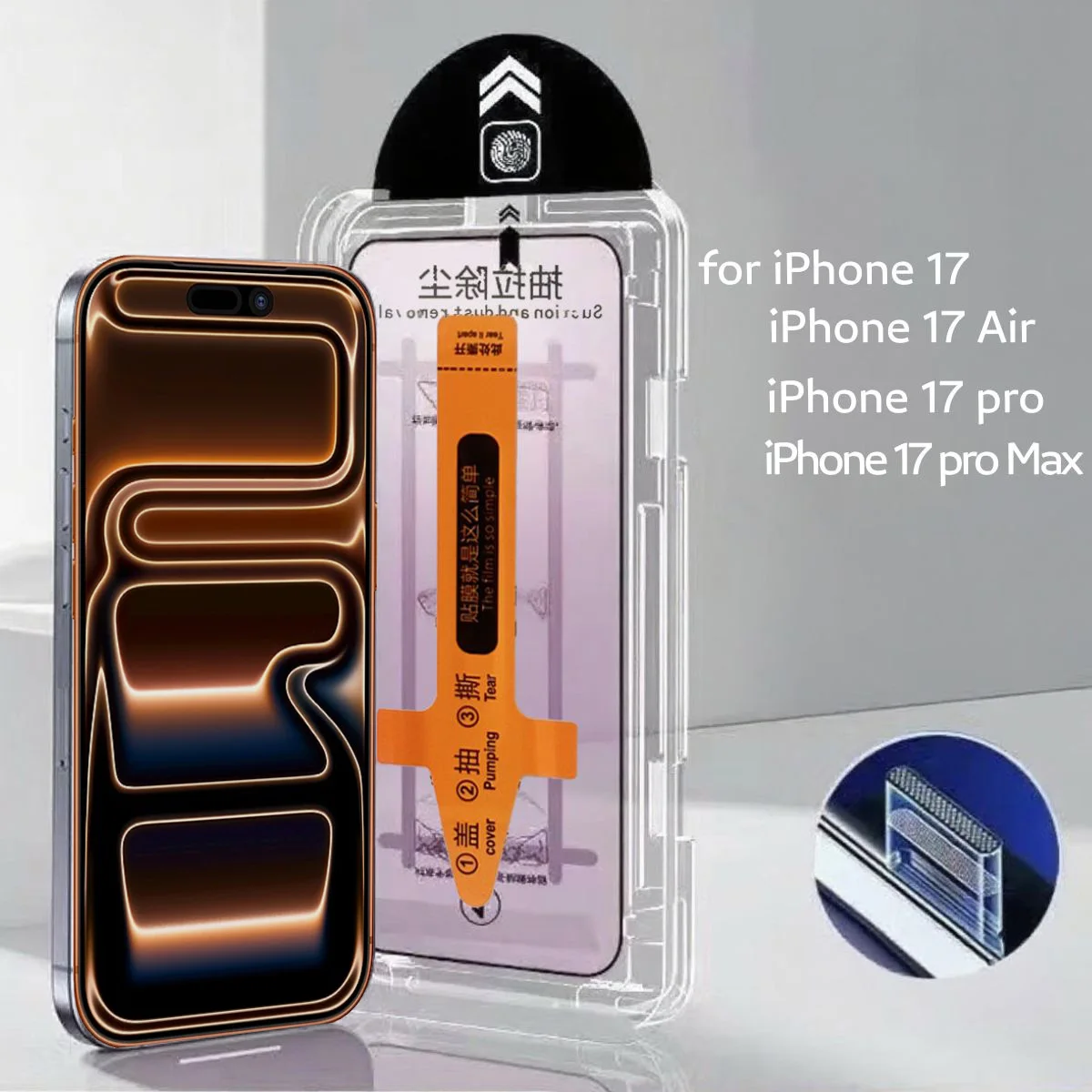 2 Stück Glas für iPhone 17 Pro Max Staubfreie Installation Displayschutzfolie für IPhone 17 Air Full Cover gehärtetes Glas mit Werkzeug