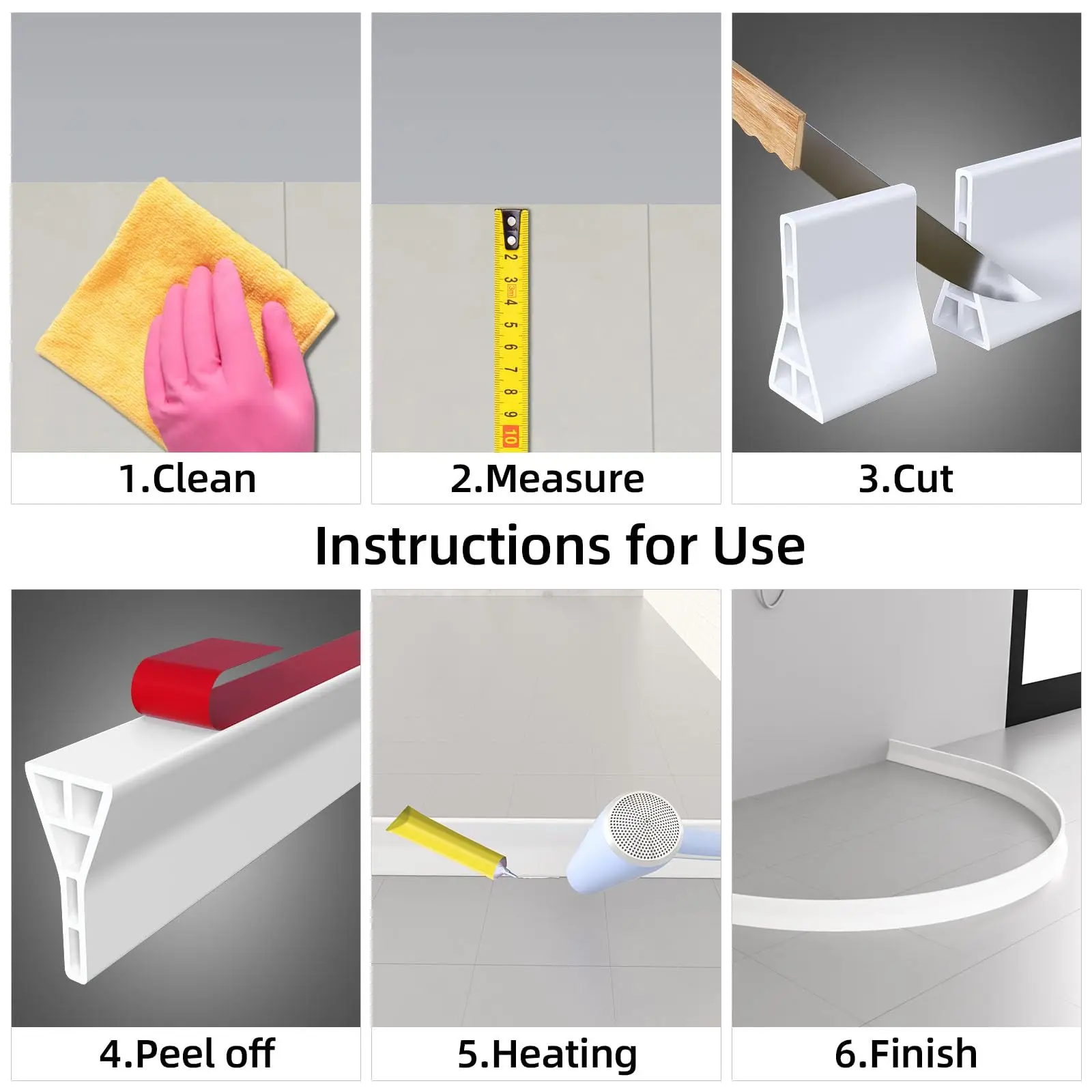 3.5" High Shower Threshold Water Dam, 59 IN Shower Water Splash Guard for Curbless Bath Shower Threshold Water Barrier Stopper