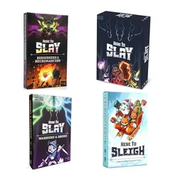 Here to Slay Here to Sleigh Holiday Expansion Pack Strategic role playing card game for kids teens adults 2-6 player