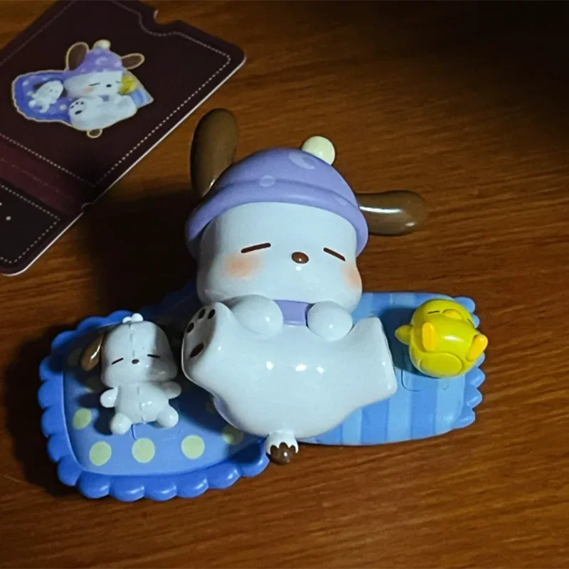 Miniso Sanrio Pachacco Blind Box Series Toptoy Vintage Time Train Hand Action Figure Tabletop Decoration Perfect Gift For Friend