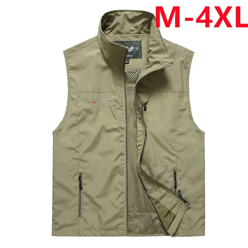 MAN VEST Multi-pocket Professional Photographer Outdoor Motorcyclist Sleeveless Jacket Large Size Men's Luxury Luxury Clothes