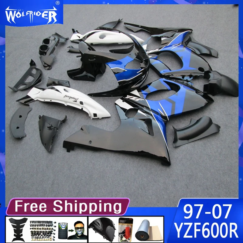 

Motorcycle ABS plastic fairings for YZF600R 1997 - 2007 YZF600R 97-07 Motorbike black White fairing Manufacturer Customize cover