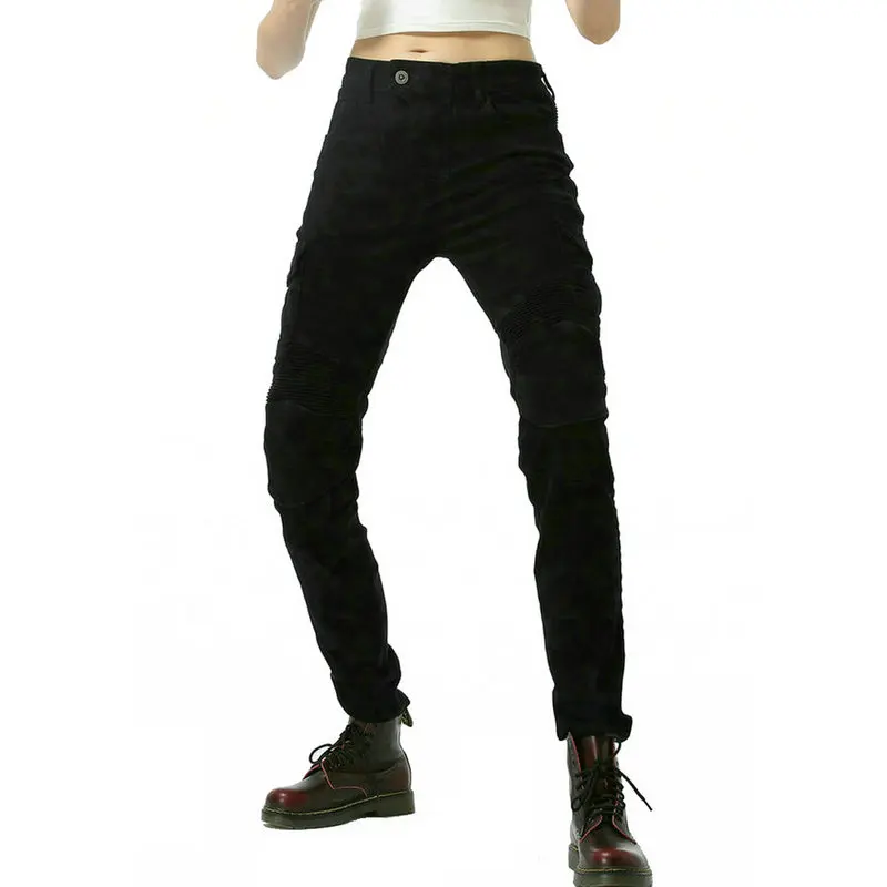 أنثى دراجة نارية فارس حماية الجينز مستقيم فضفاض ركوب السراويل الواقية موتوكروس اليومية الدراجات السراويل الواقية #2