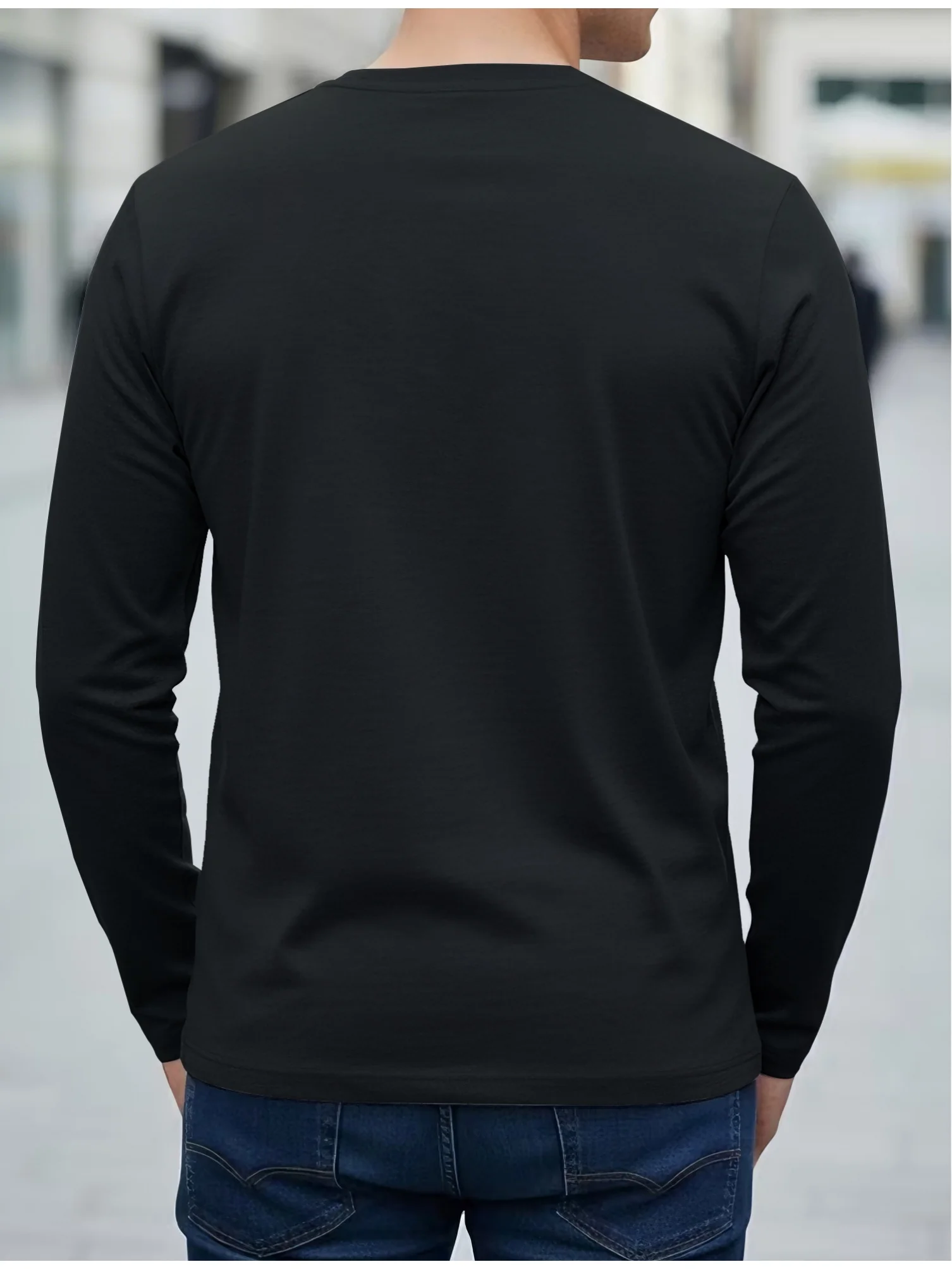 Image 6: T-shirt à manches longues pour hommes, 100% pur coton, col rond, motif d'explorateur, imprimé, décontracté, polyvalent