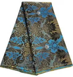 5Yards African High Quality 3D Damask Headtie Embroidery Hat Fabric For Women Wedding Party Wrappe Turbans