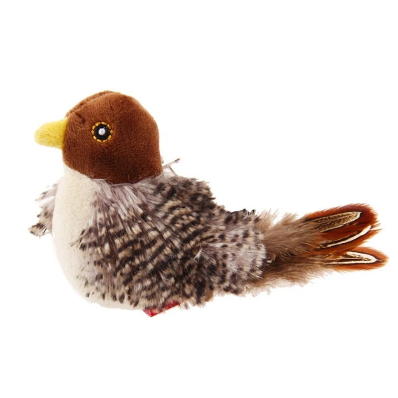 

Chirping Toy Bird Toy Soft Chewing Exercise Bird for Cats Kitten Teething Toy Drop shipping