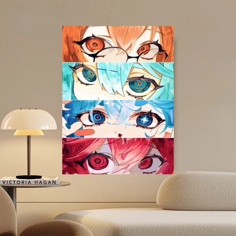 Oil Painting Game Character Eyes By Numbers Modern Wall Decor for Living Room Bedroom Perfect Gift No Frame