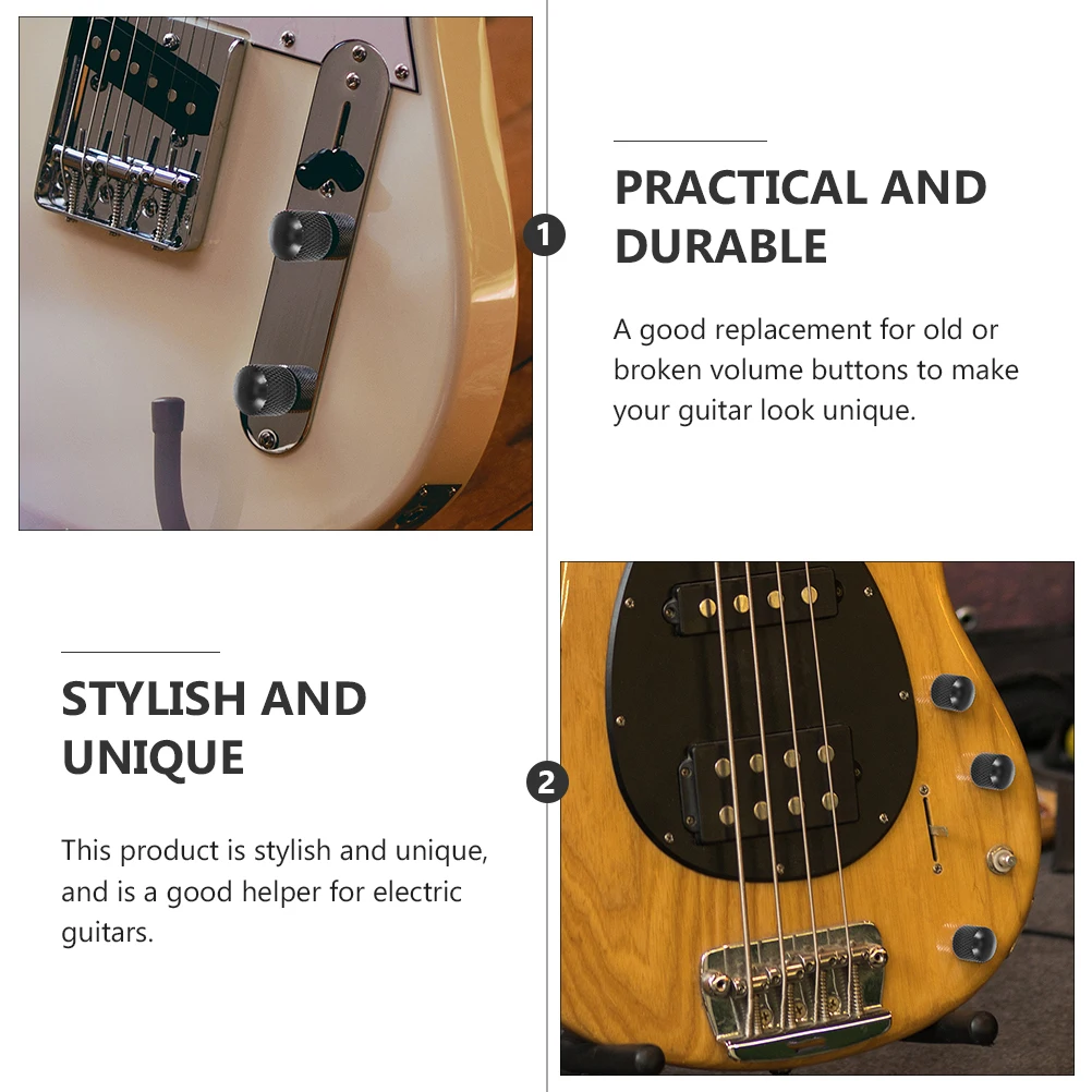 

3 Pcs Electric Guitar Knob Volume Control Metal Bass Accessories Creative Sound Button Replacement Unique Install