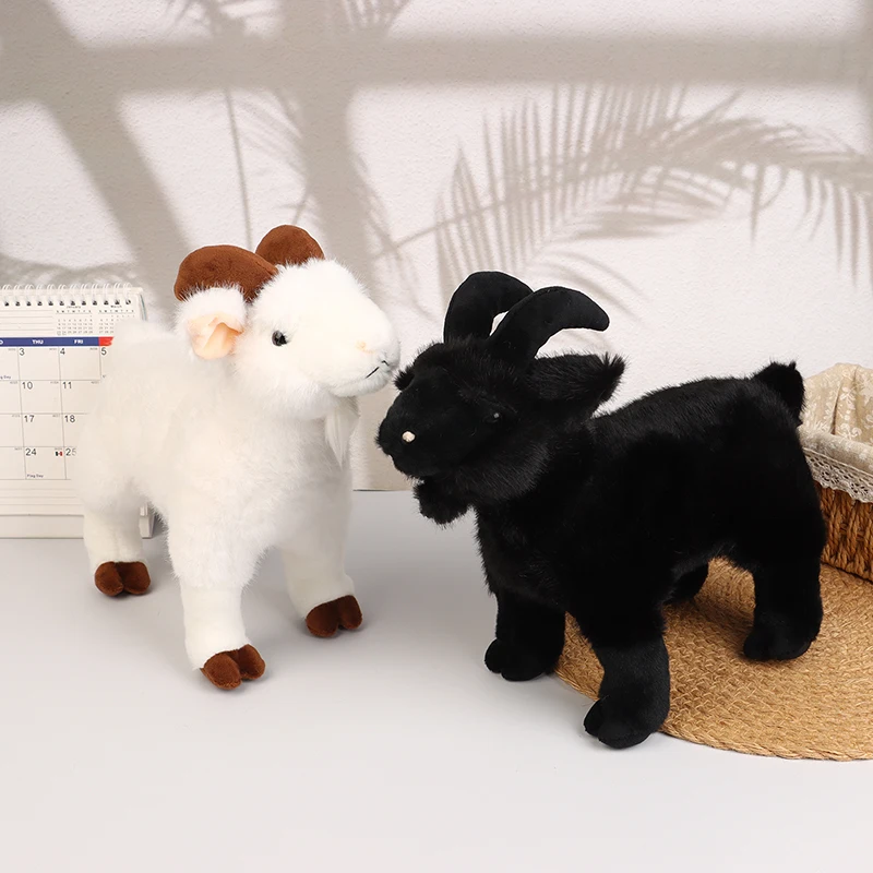 Kawaii Simulation Goat Plush Toy Cute Lifelike Stuffed Sheep Doll Soft Animal Toy Home Ornaments For Kid Birthday Gifts