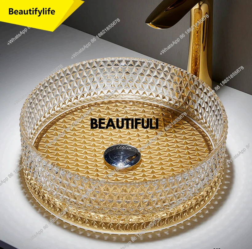

a13 Настольная раковина из хрустального стекла, стеклянная раковина, раковина для ванной комнаты, умывальник, раковина на столешнице для отеля