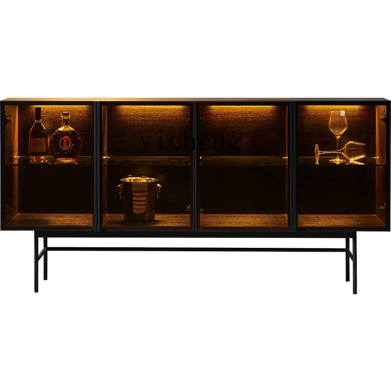 

ZK Minimalist Glass Sideboard Modern Simple and Light Luxury Restaurant Home Wine Cabinet Integrated Wall Storage Cabinet