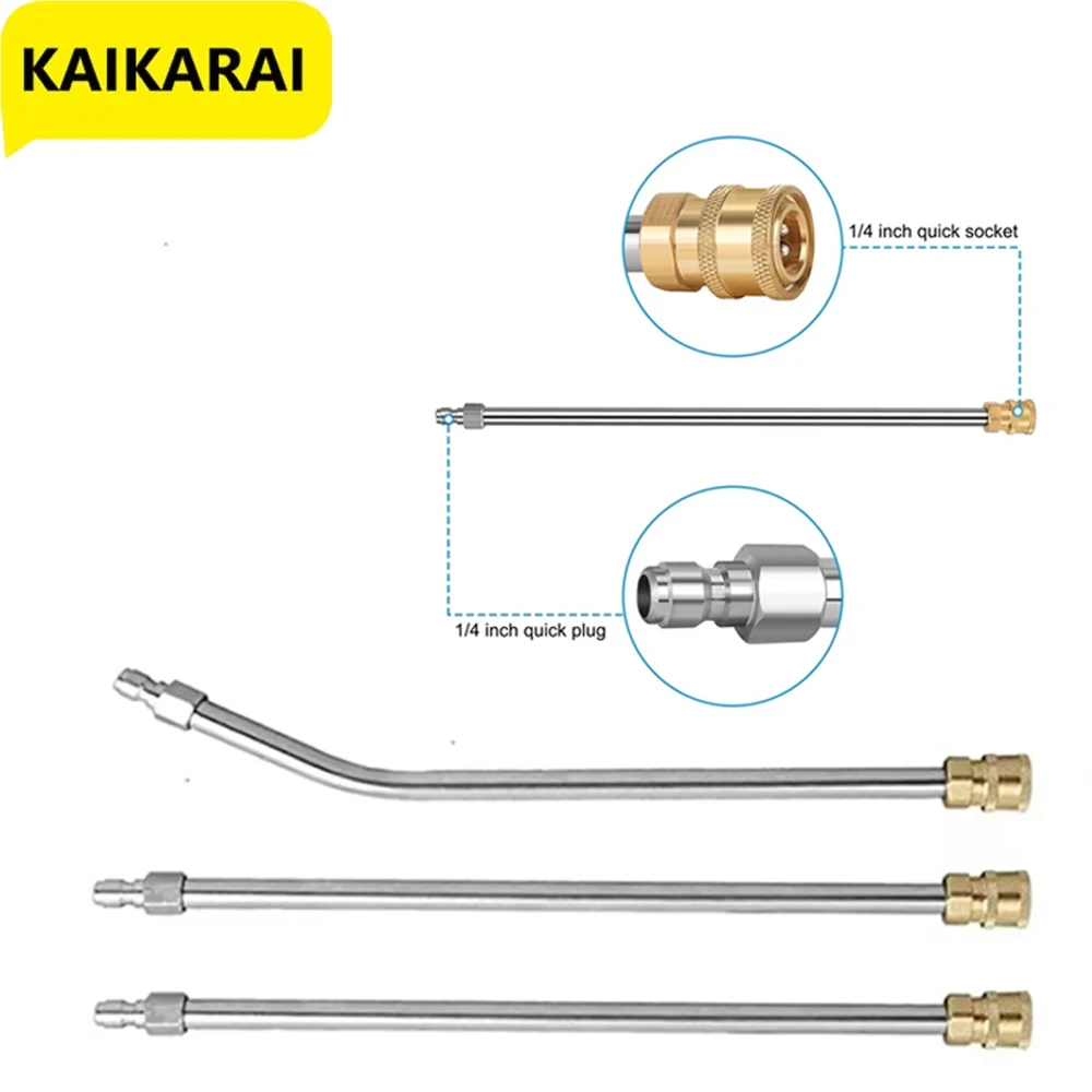 Metal Rod Head Water Spray Gun Spear High Pressure Cleaner Speed ​​Jet Head 1/4 Quick Connect Cleaner Nozzle Extension Rod