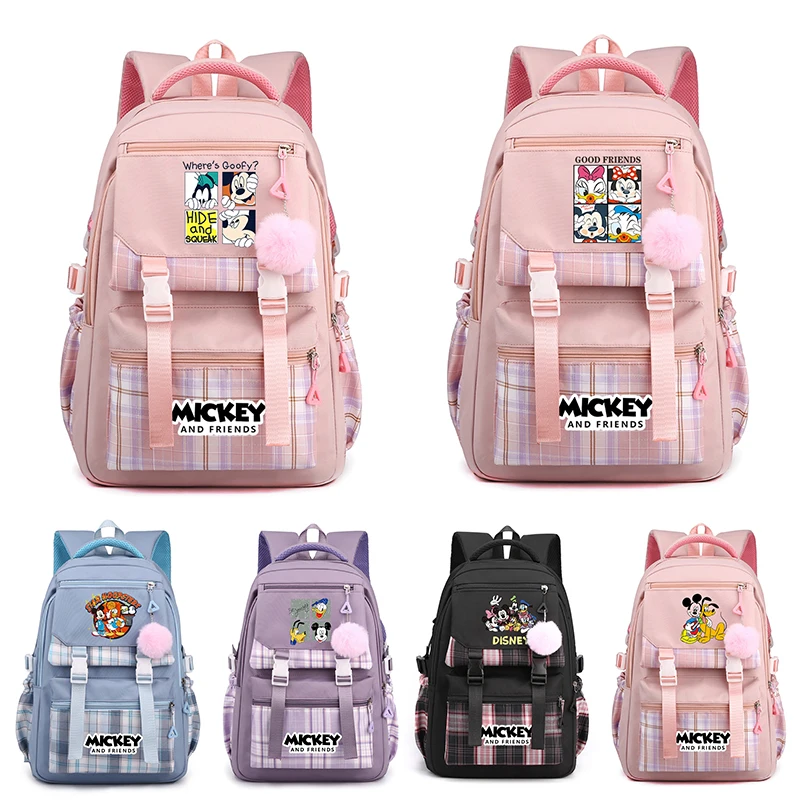 

MINISO Minnie Mickey Friend Donald Duck Backpack Teenger Girl Boy Schoolbag Student Schoolbag Laptop Bookbag Travel Bag