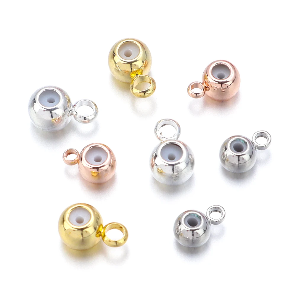 

10Pcs 4 5mm Copper Plated Beads Large Hole Spacer Positioning Round Beads For DIY Craft Bracelet Necklace Connection Accessories