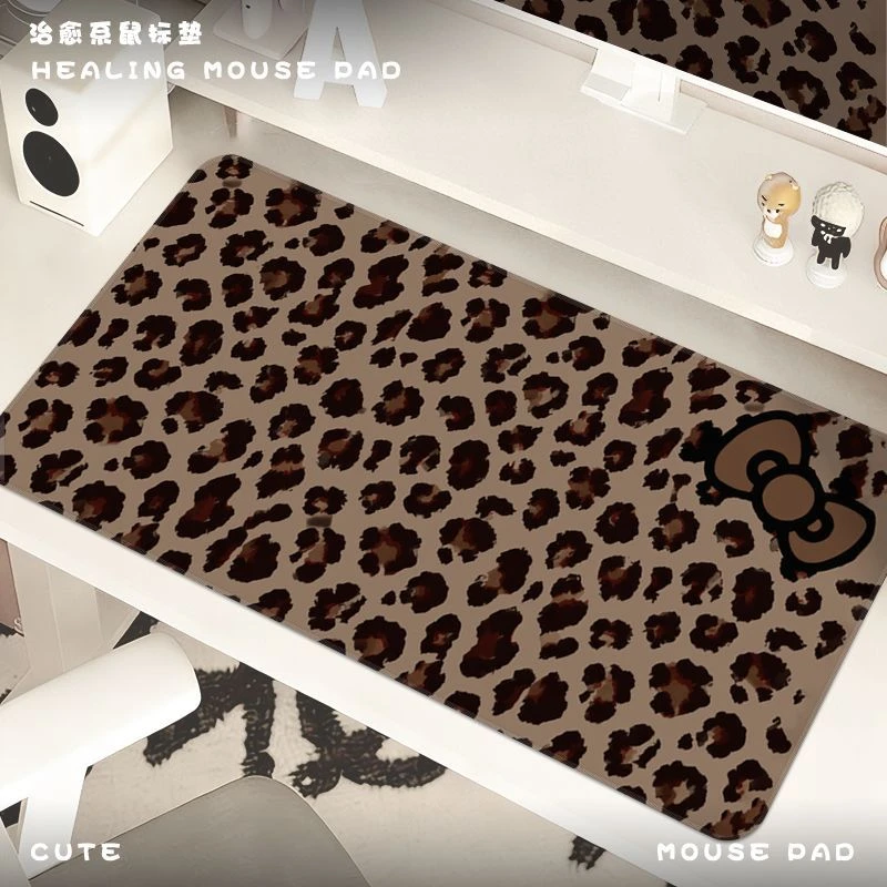 Leopard Print Cool Rubber Mouse Pad Gamer Big MousePad for Computer Gaming Locking Edge Keyboard Desk Mice Pad Rubber Table Mat