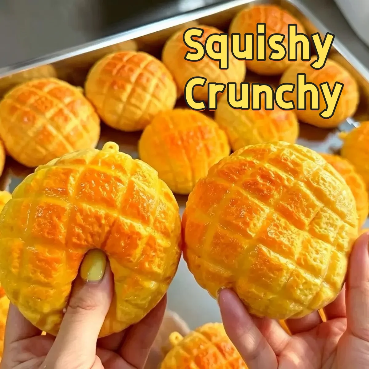 Stress Relief Toy Pineapple Bun Bread Squishy Crunchy Stress Ball Fidget Toy Squeeze Toys for Xmas Gift