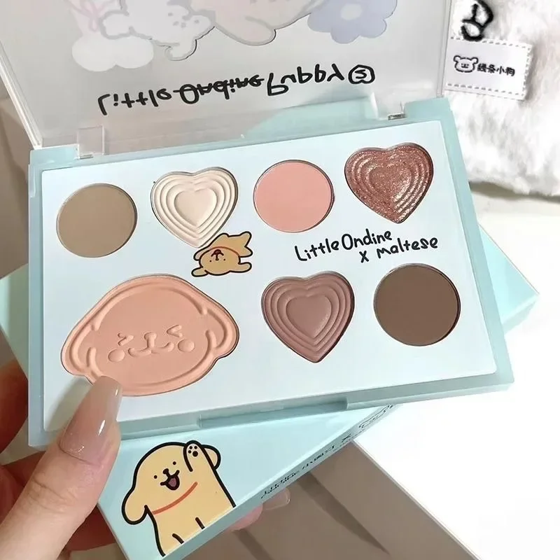 Little Ondine Sombra Blush Highlighter Contour Maquiagem Paleta Blush para Bochechas All-In-One Bronzer Shimmer Conjuntos de Cosméticos