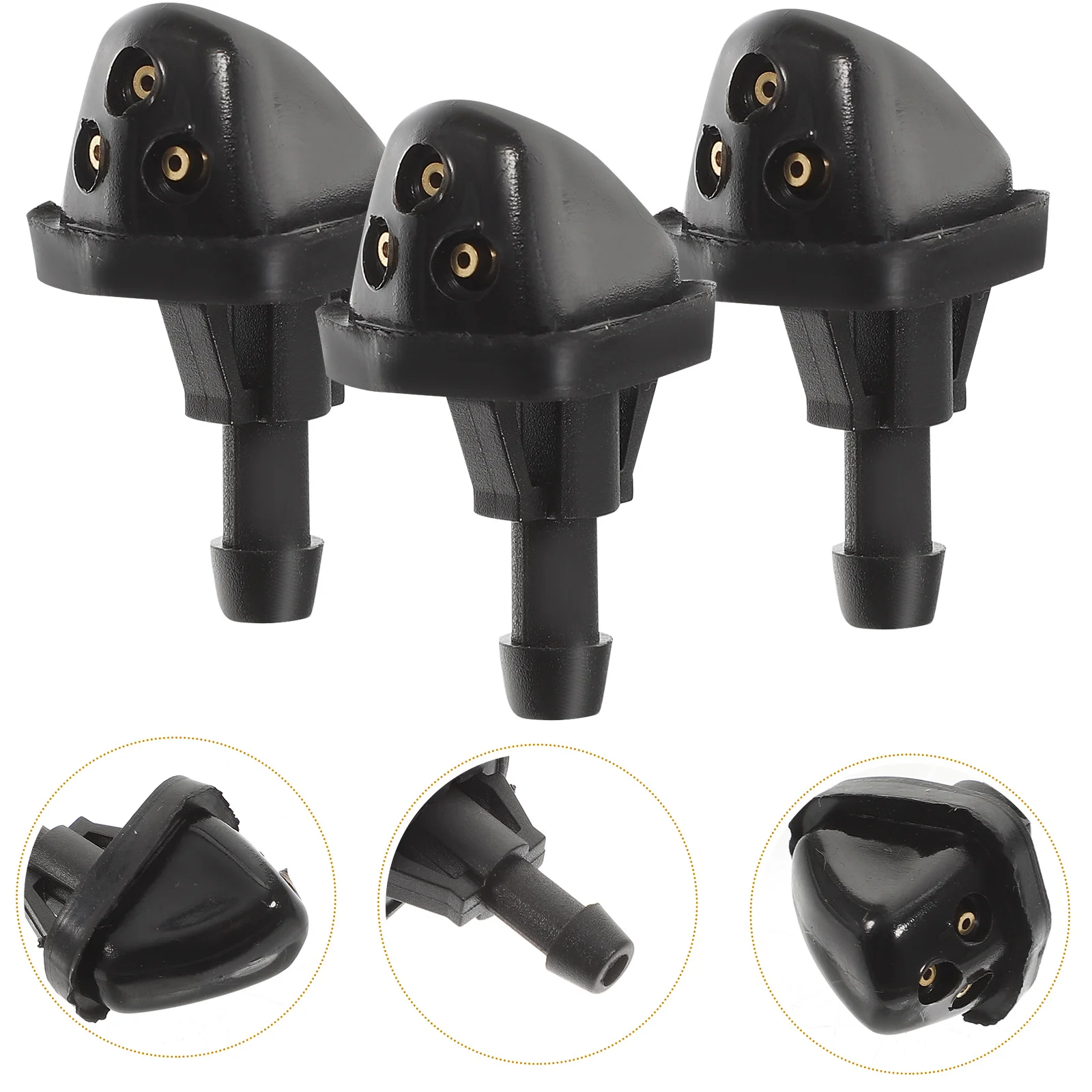 

10Pcs Window Washer Jets 3-Hole Auto Wiper Nozzles High Durability Copper ABS Structure Perfect for Windshield Cleaning System