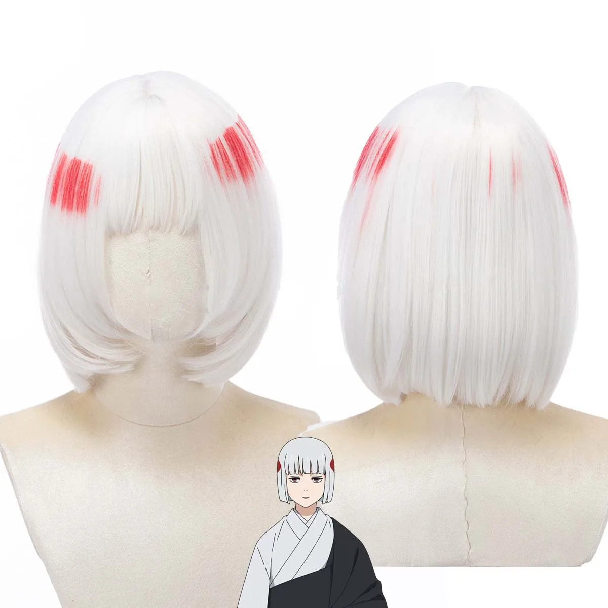 Halloween Party Anime Jujutsu Kaisen Cosplay Uraume Short White Heat Resistant hair Wig