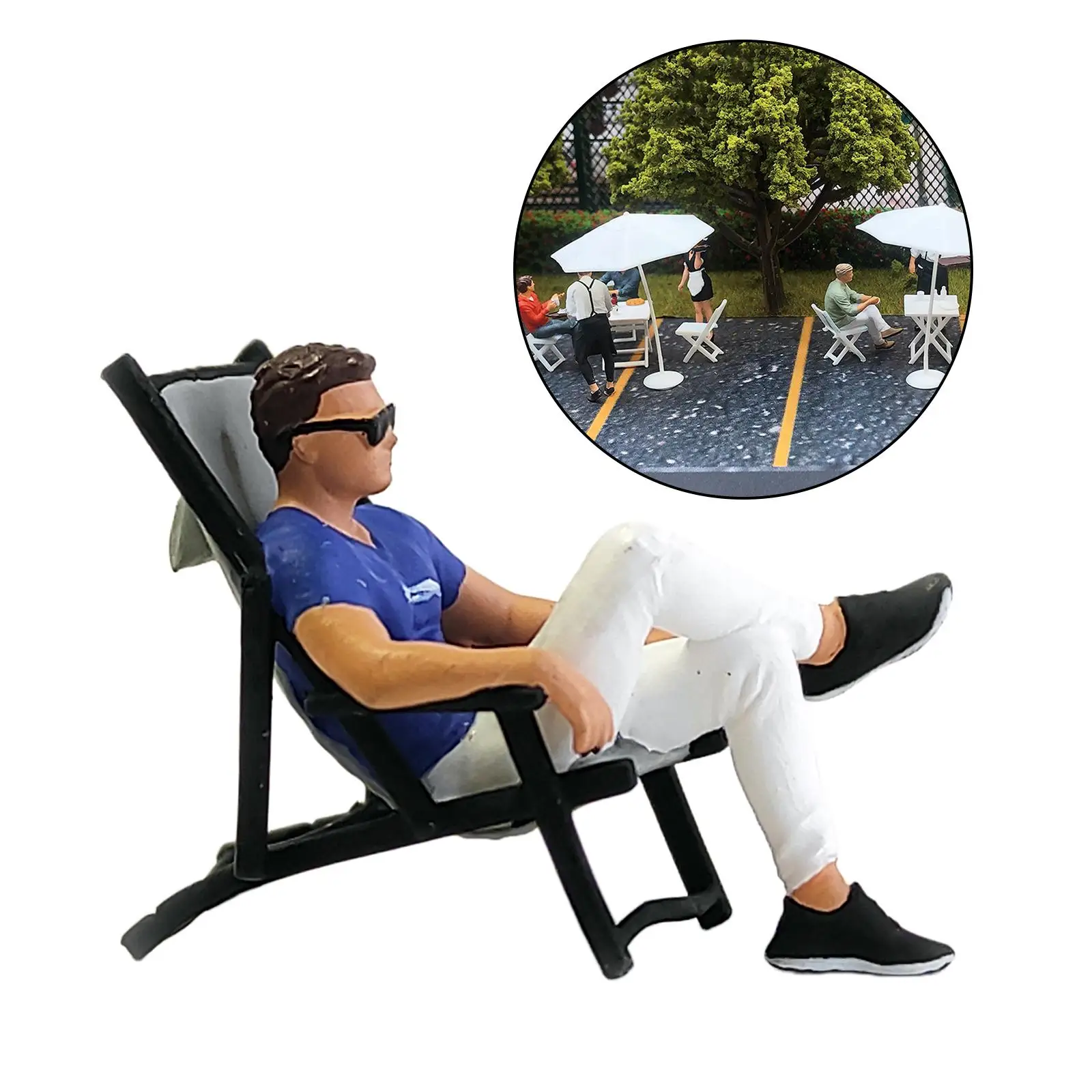 RM 1/64 페인티드 피규어 웨이터 매니저 장면 철도 풍경 장난감 S 스케일