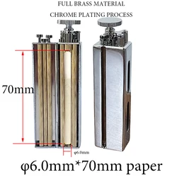 φ6mm Brass Chrome slim Cigarette Rolling Machine Maker Smoke Hand Manual slim Tobacco Roller Handmade for 70mm Rollie Paper