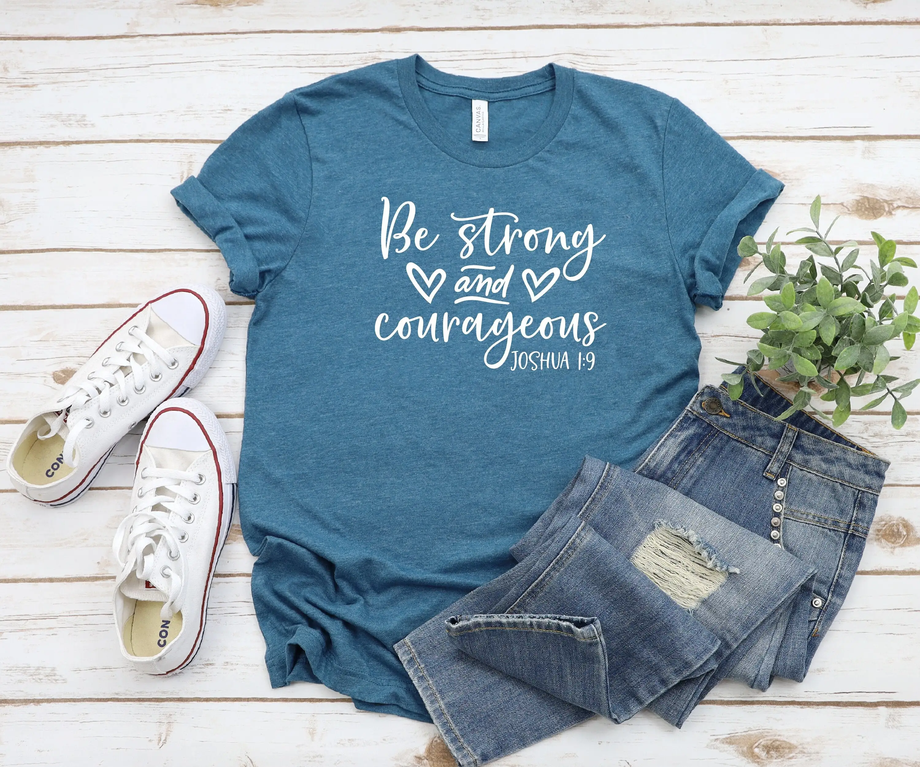 Be Strong And Courageous T Shirt Joshua 1 9 Religious s Jesus Faith Bible Quotes Christian