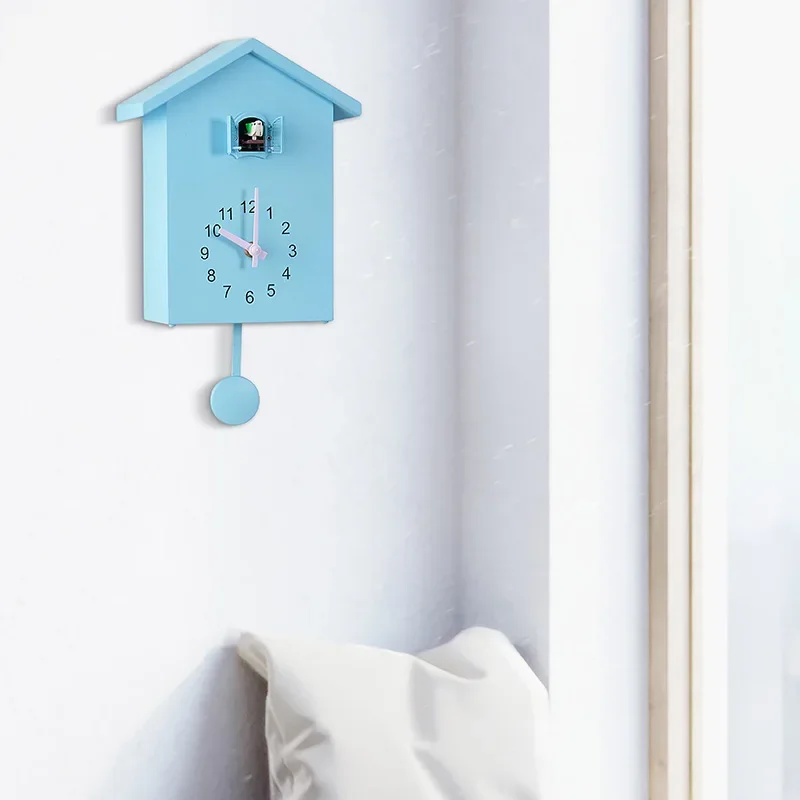 Modern Plastic Bird Cuckoo Design Quartz Wall Hanging Clock Timer Wall Clock for Home Office Decoration