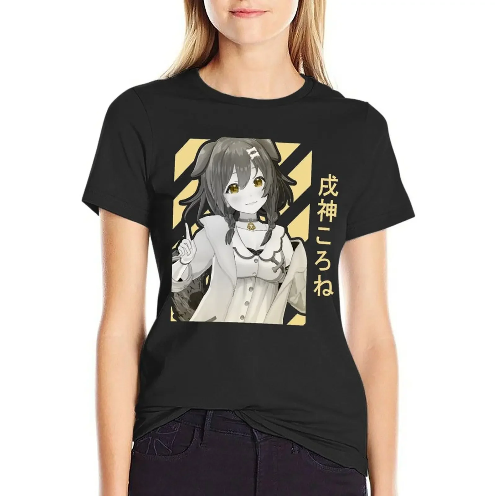 

Inugami Korone Design T-Shirt graphics quick drying aesthetic clothes female oversized t shirts for Women