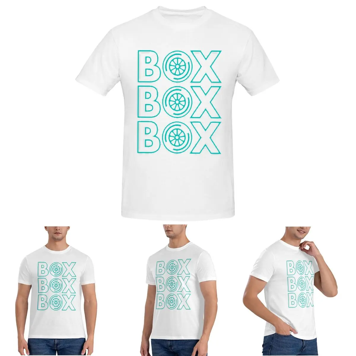 

Box Box Box Silver Arrows F1 Tyre Design Футболка для мужчин Хлопковые футболки больших размеров Мужская одежда с короткими рукавами и круглым вырезом Топы