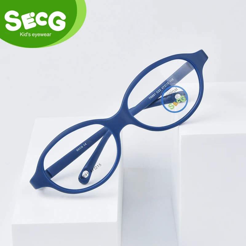 SECG Optical Myopia Oval Round Children Glasses Frame Plastic Glasses for Sight Children Correction Soft Kids Eyewear Frame