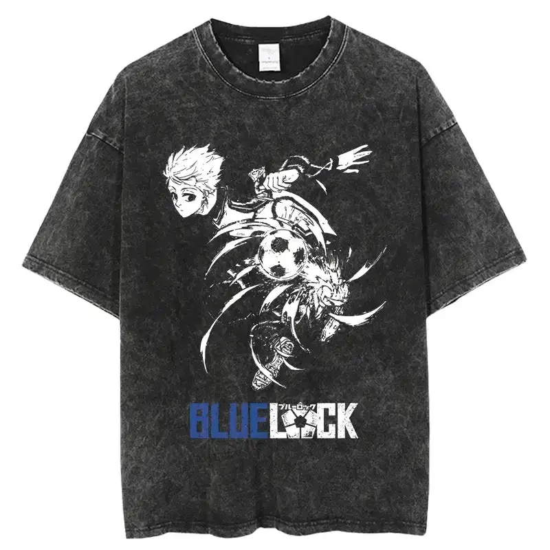 

Blue Lock Isagi Rising Stars Oversized Vintage T Shirt Designer Illustration Pattern Street Harajuku Summer 2025 New