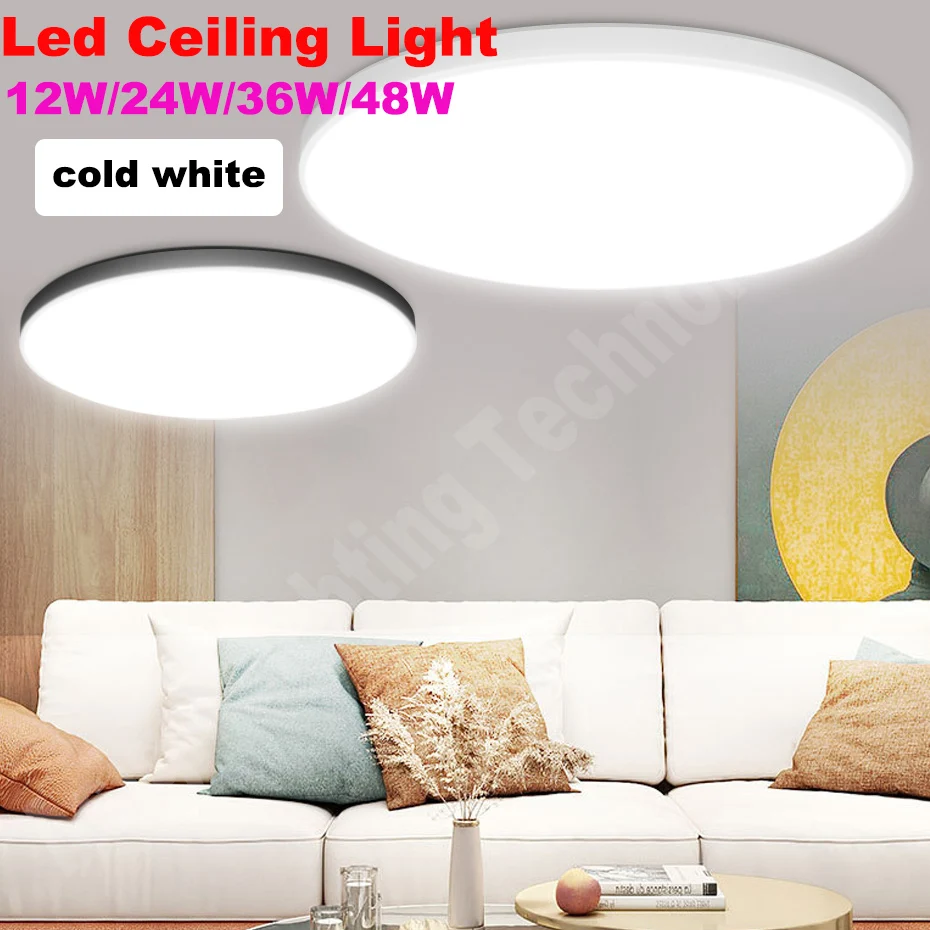 

220V LED Ceiling Light Modern 12W/24W/36W/48W Waterproof Dustproof Three Proof Light for Indoor Lighting Bedroom Dining Room